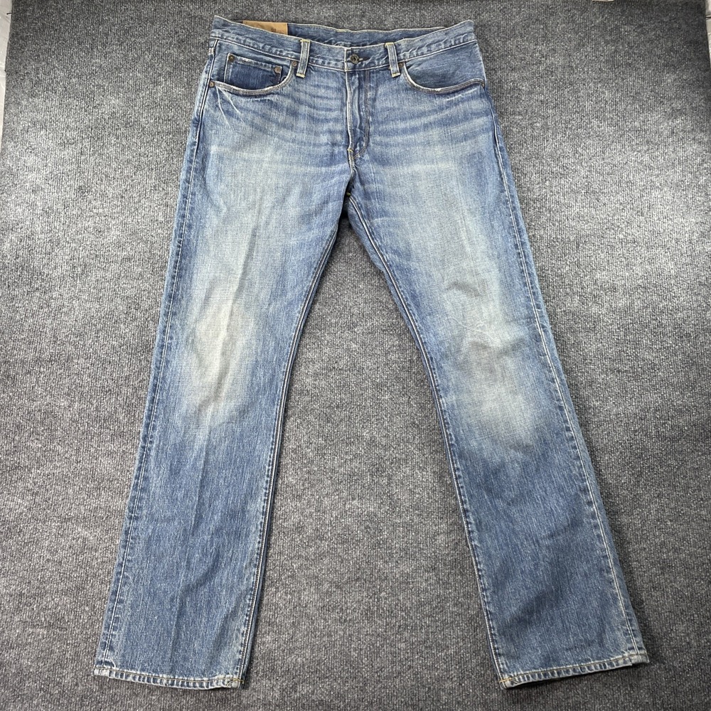 GAP 1969 Premium Japanese Denim Jeans 34x32 FIT 36x32 Low Rise Straight Fit Blue